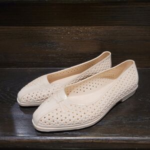 Vintage Y2K White Ribbon Pattern Shoes Size:5 US